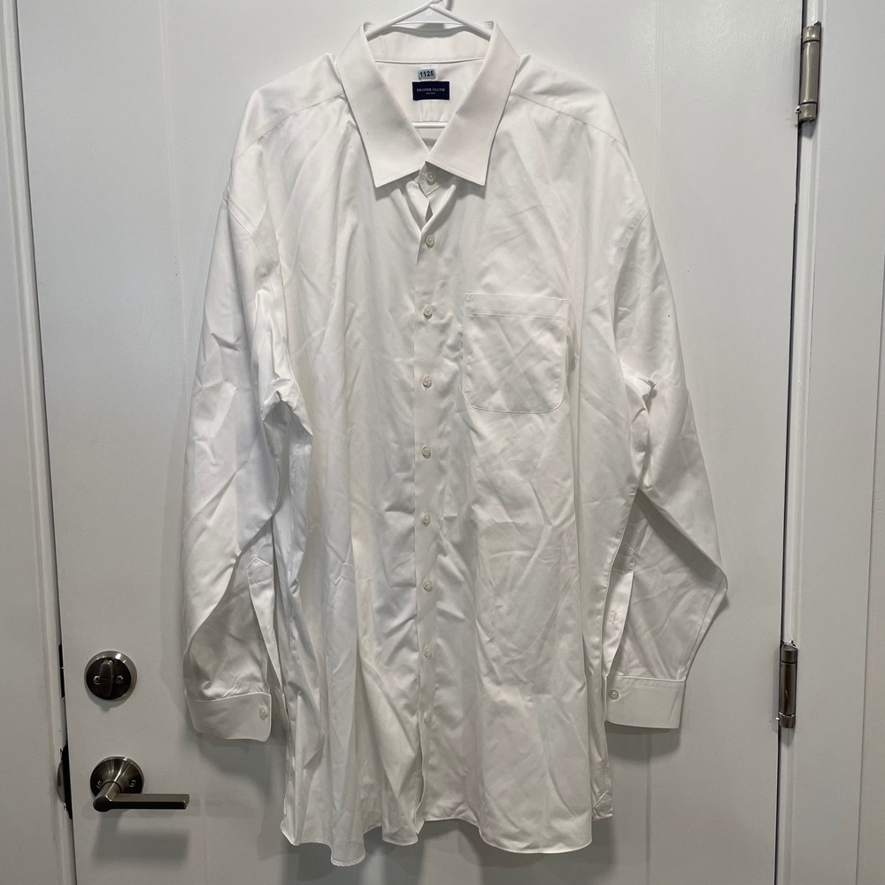 Proper Cloth Mens White Non-Iron Twill Dress Shirt Button Down Long Sleeve